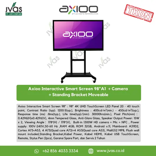 Axioo Interactive Smart Screen 98"A1  + Camera  + Standing Bracket Moveable 