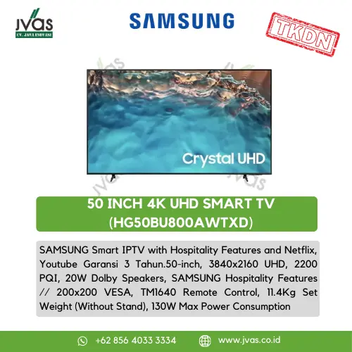  SAMSUNG SMART TV 50 INCH 4K UHD SMART TV  (HG50BU800AWTXD) 