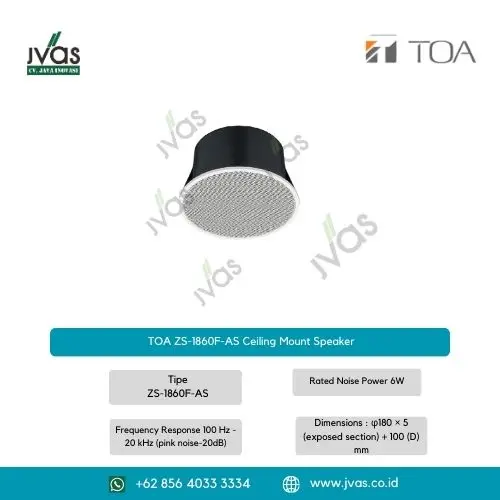 TOA ZS-1860F-AS Ceiling Mount Speaker