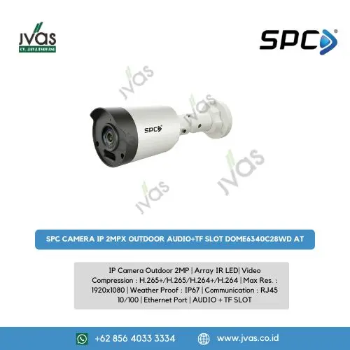 SPC CAMERA IP 2MPX OUTDOOR AUDIO+TF SLOT DOME6340C28WD AT