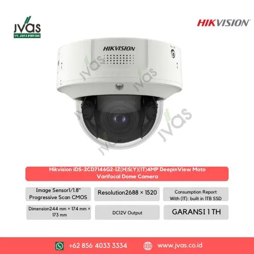 Hikvision iDS-2CD7146G2-IZ(H)S(Y)(1T)4MP DeepinView Moto Varifocal Dome Camera