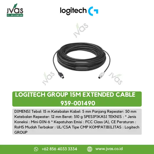 LOGITECH GROUP 15M EXTENDED CABLE    939-001490 