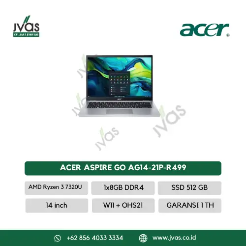 Acer Aspire Go AG14-21P-R499 – Silver [Ryzen 3 7320U-8GB-SSD 512GB]