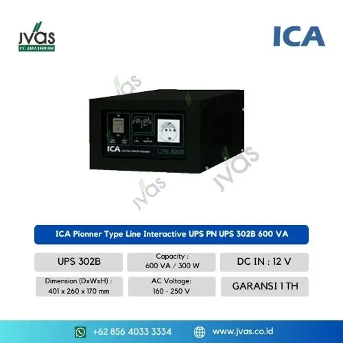 ICA Pionner Type Line Interactive UPS PN UPS 302B 600 VA