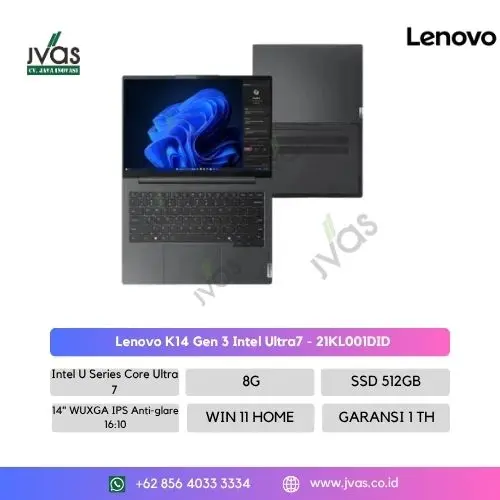 Lenovo K14 Gen 3 Intel Ultra7 / 8 GB / 512 GB / win 11 Pro ( 3-3-3 )