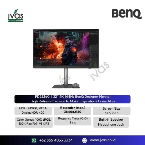 PD3226G｜32” 4K 144Hz BenQ Designer Monitor High Refresh Precision to Make Inspirations Come Alive