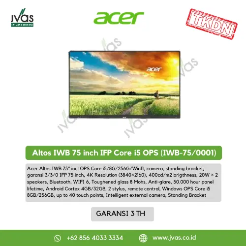 Acer Altos IWB 75 inch IFP Core i5 OPS (IWB-75/0001) 
