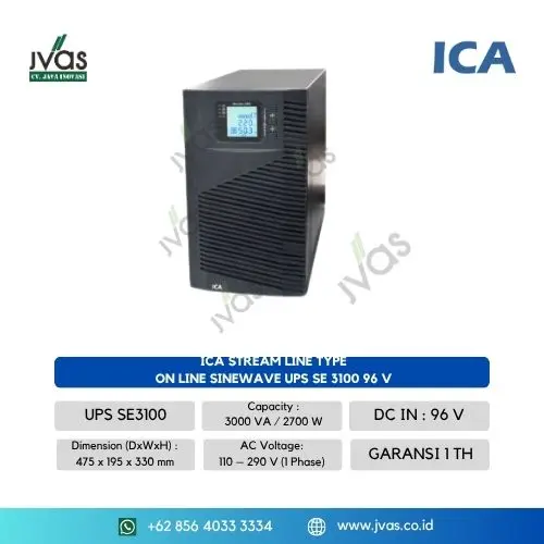 ICA Stream Line Type On Line Sinewave UPS SE 3100 /96 V