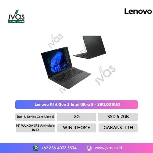 Lenovo K14 Gen 3 Intel Ultra 5 / 8 GB / 512 GB / Win 11 Home ( 3-3-3 ) + FHD + IR Camera