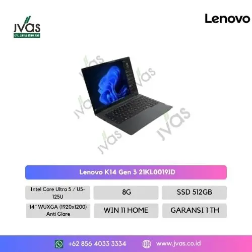 Lenovo K14 Gen 3 Ultra 5 / 8 GB / 512 GB / Win 11 Home ( 3-3-3 )