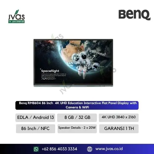 Benq RM8604 86 Inch  4K UHD Education Interactive Flat Panel Display with Camera & WiFi 