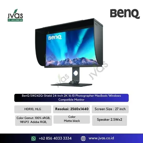 BenQ SW242Q-Shield 24-inch 2K 16:10 Photographer MacBook/Windows Compatible Monito