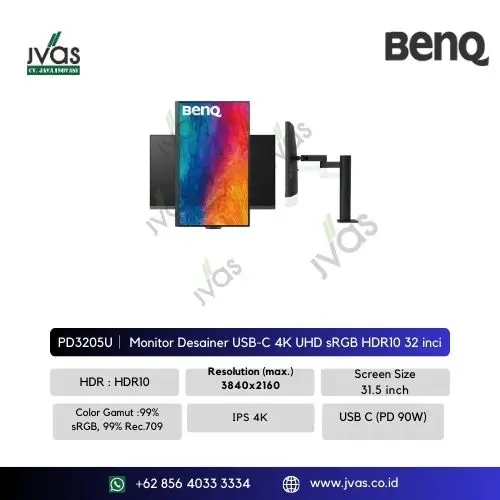PD3205U｜ Monitor Desainer USB-C 4K UHD sRGB HDR10 32 inc