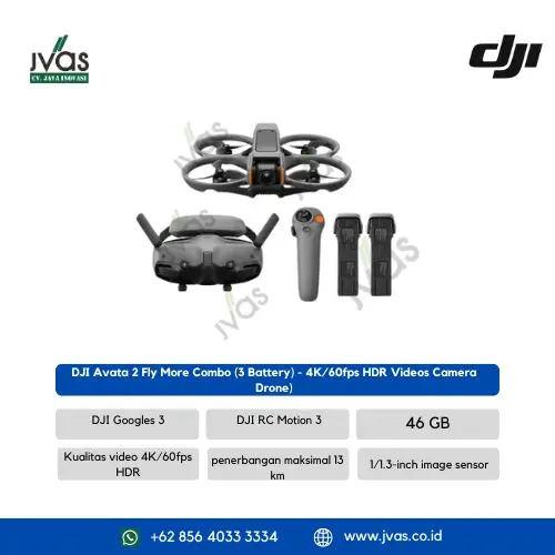 DJI Avata 2 Fly More Combo (3 Battery) - 4K/60fps HDR Videos Camera Drone)