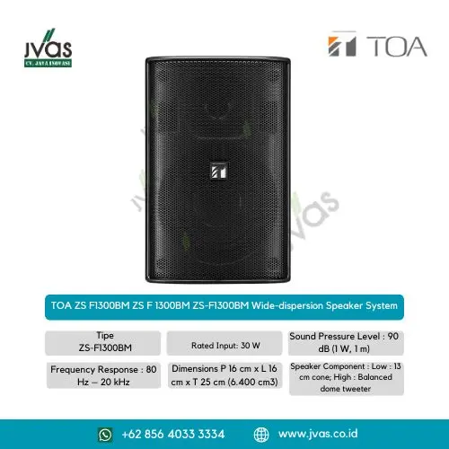TOA ZS F1300BM ZS F 1300BM ZS-F1300BM Wide-dispersion Speaker System