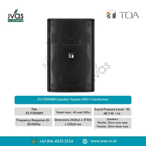 ZS-F2000BM Speaker System (With Transformer)