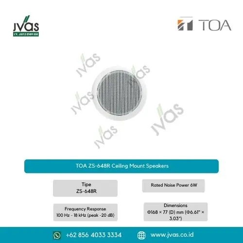 TOA ZS-648R Ceiling Mount Speakers