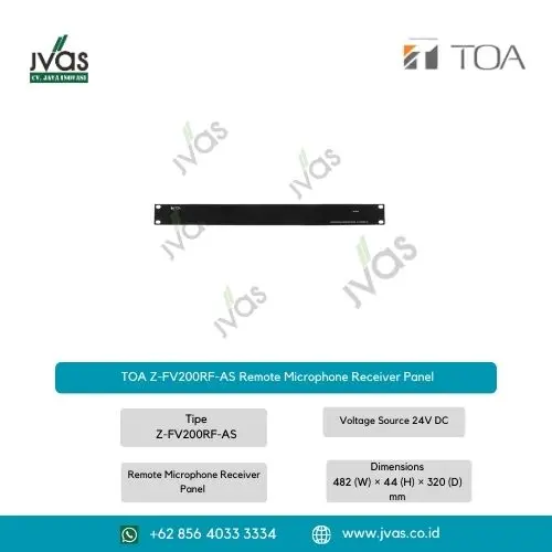 TOA Z-FV200RF-AS Remote Microphone Receiver Panel