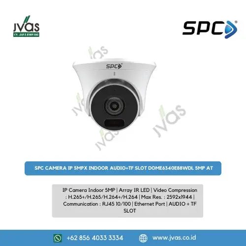 SPC CAMERA IP 5MPX INDOOR AUDIO+TF SLOT DOME6340E88WDL 5MP AT