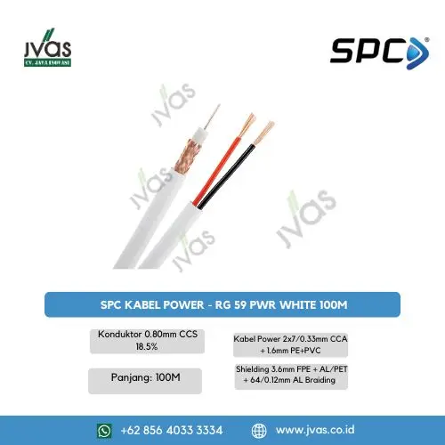 SPC KABEL POWER - RG 59 PWR WHITE 100M