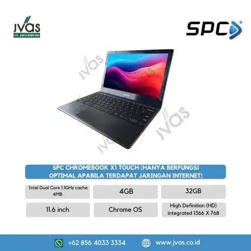 SPC CHROMEBOOK X1 TOUCH (HANYA BERFUNGSI OPTIMAL APABILA TERDAPAT JARINGAN INTERNET)