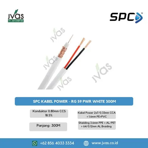 SPC KABEL POWER - RG 59 PWR WHITE 300M