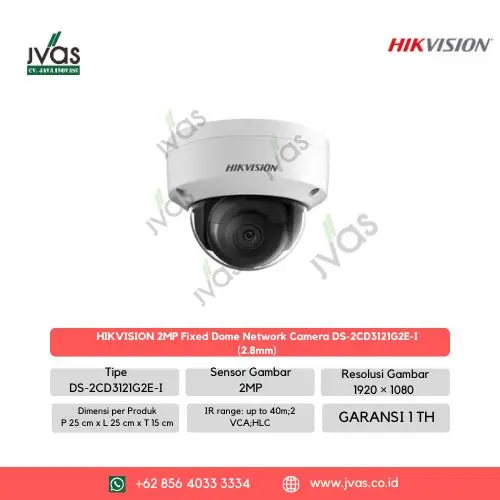 HIKVISION 2MP Fixed Dome Network Camera DS-2CD3121G2E-I (2.8mm)